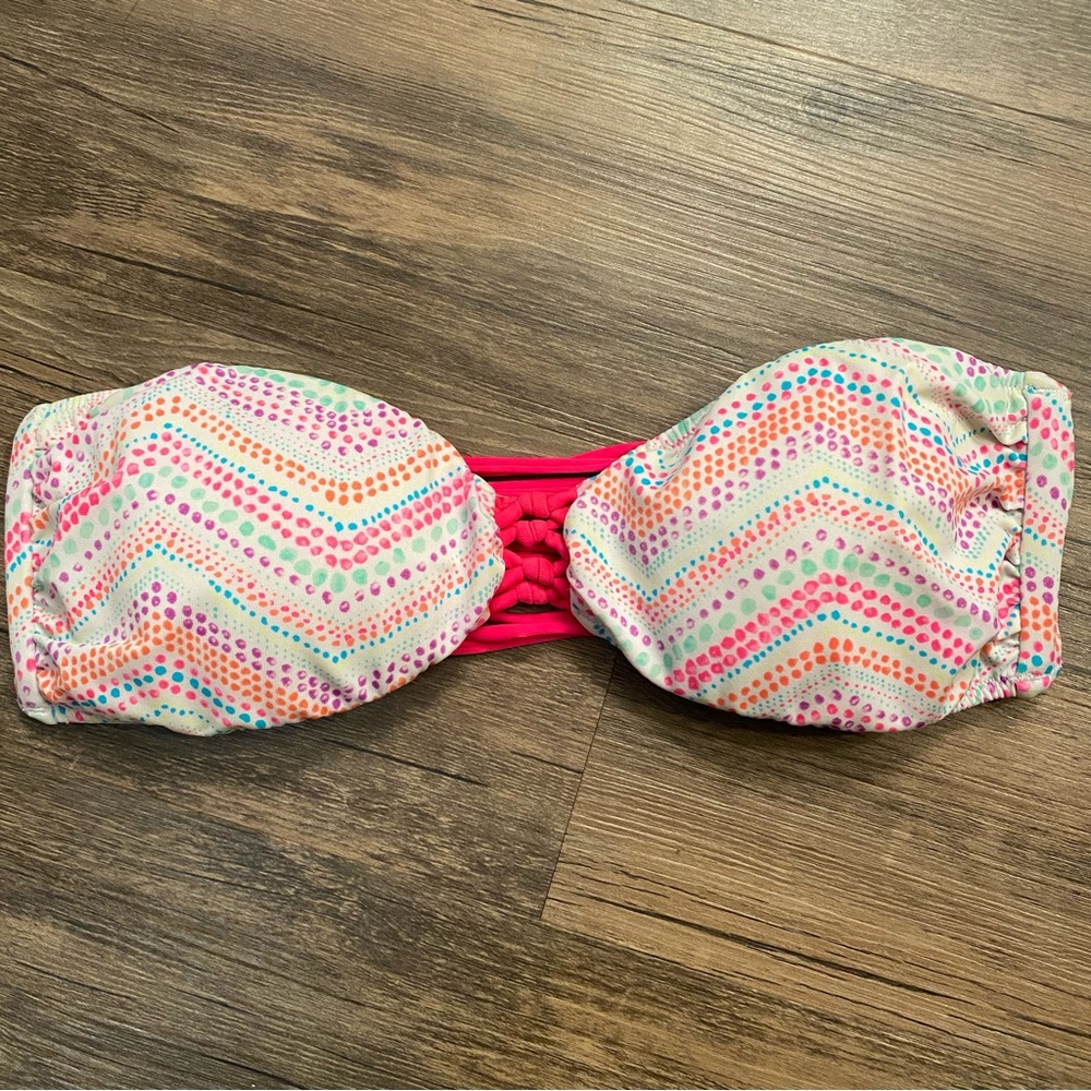 PINK Bandeau Strapless Bikini Top Sz M